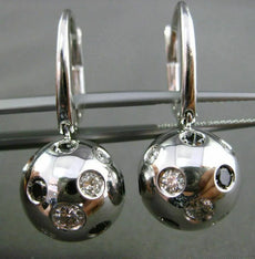 ESTATE 1.67CT BLACK & WHITE DIAMOND 14KT WHITE GOLD ETOILE LEVERBACK EARRINGS