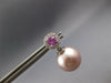 .53CT DIAMOND & AAA PINK SAPPHIRE & SOUTH SEA PEARL 14KT WHITE GOLD 3D EARRINGS