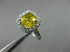 ESTATE 2.50CT ROUND DIAMOND & AAA YELLOW TOPAZ 14KT WHITE GOLD SQUARE HALO RING