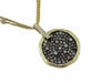 ESTATE 1.54CT WHITE & CHOCOLATE FANCY DIAMOND 14KT YELLOW GOLD CLUSTER NECKLACE