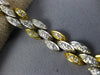 ANTIQUE WIDE 3.0CT DIAMOND 18KT 2 TONE GOLD MARQUISE PAVE TENNIS BRACELET #1491