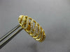ESTATE .44CT DIAMOND 18KT YELLOW GOLD 3D MULTI ROW LEAF CLIP ON HANGING EARRINGS