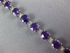 14.21CT DIAMOND & AAA AMETHYST 14KT WHITE GOLD CUSHION & ROUND TENNIS BRACELET