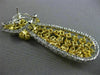 LARGE WHITE & INTENSE FANCY YELLOW DIAMOND 18K TWO TONE GOLD 3D HANGING EARRINGS