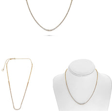 1.80CT DIAMOND 14KT YELLOW GOLD 3D ROUND GRADUATING ADJUSTABLE TENNIS NECKLACE