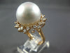 EXTRA LARGE .98CT DIAMOND & AAA SOUTH SEA PEARL 18KT ROSE GOLD FLOWER LOVE RING