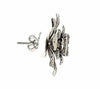 EXTRA LARGE 3.0CT DIAMOND 18KT WHITE GOLD ROUND & BAGUETTE FLOWER STUD EARRINGS