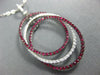 ESTATE LARGE 1.23CT DIAMOND & AAA RUBY 18KT WHITE GOLD OVAL TRINITY FUN PENDANT