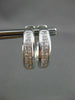 ESTATE WIDE 1.40CT PRINCESS DIAMOND 14KT WHITE GOLD HOOP HUGGIE EARRINGS #19800