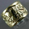 ANTIQUE WIDE 14K YELLOW GOLD HAND ETCHED ETERNITY FLOWER ANNIVERSARY RING #26643