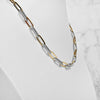 ESTATE 6.49CT DIAMOND 18KT 2 TONE GOLD 3D CLASSIC OPEN OVAL LINK TENNIS NECKLACE