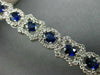 ESTATE WIDE 6.56CT DIAMOND SAPPHIRE 18KT WHITE GOLD MULTI SHAPE TENNIS BRACELET