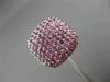 ESTATE LARGE 2.82CT DIAMOND & AAA PINK SAPPHIRE 18KT WHITE GOLD 3D SQUARE RING