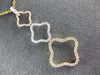 ESTATE LARGE .66CT DIAMOND 18K TRI COLOR GOLD 4 LEAF CLOVER JOURNEY LOVE PENDANT
