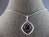 1.55CT DIAMOND & AAA AMETHYST 14KT WHITE GOLD CUSHION & ROUND FLOATING PENDANT