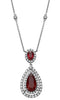 LARGE 3.80CT DIAMOND & AAA RUBY 18KT WHITE GOLD PEAR SHAPE BY THE YARD NECKLACE