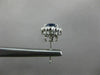 ESTATE 1.45CT DIAMOND & AAA SAPPHIRE 14KT WHITE GOLD ROUND FLOWER STUD EARRINGS