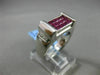 ESTATE 2.06CT DIAMOND & RUBY 18KT WHITE GOLD RECTANGULAR HANDCRAFTED MENS RING