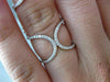 ESTATE WIDE .16CT DIAMOND 14KT WHITE GOLD 3D DOUBLE SEMICIRCLE CHAIN FUN RING