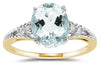 ESTATE 1.85CT DIAMOND & AAA AQUAMARINE 14KT YELLOW GOLD 3D CLASSIC FUN RING