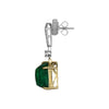 LARGE 14.21CT DIAMOND & AAA EMERALD 18KT 2 TONE GOLD MOON SHAPE & ROUND EARRINGS