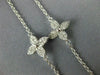 ESTATE .53CT DIAMOND & WHITE ENAMEL 18KT WHITE GOLD FLOWER BY THE YARD NECKLACE