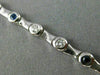 ESTATE 1.0CT ROUND DIAMOND & AAA SAPPHIRE 14KT WHITE GOLD BAMBOO BRACELET #22487