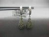 ESTATE 1.0CT WHITE & YELLOW DIAMOND 14KT WHITE GOLD PEAR SHAPE HANGING EARRINGS