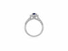 GIA CERTIFIED 1.88CT DIAMOND & AAA TANZANITE 18K WHITE GOLD HALO ENGAGEMENT RING
