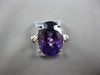 LARGE 8.02CT DIAMOND & AAA AMETHYST 14KT WHITE GOLD OVAL & ROUND FILIGREE RING