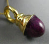 LARGE PURPLE ENAMEL 14KT YELLOW GOLD 3D DOME SHAPE FLOATING PENDANT #MILANO026