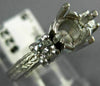 ANTIQUE .50CT DIAMOND 14KT WHITE GOLD 3 STONE SEMI MOUNT ENGAGEMENT RING #16334