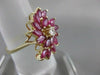 ESTATE 2.58CTW DIAMOND RUBY 14K YELLOW GOLD MARQUISE FLOWER COCKTAIL RING #19811