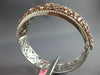 LARGE GIA 20.12CT WHITE & PINK DIAMOND 18KT WHITE & ROSE GOLD 3D BANGLE BRACELET