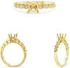 .12CT DIAMOND 14KT YELLOW GOLD ROUND MULTI PEAR SHAPE SEMI MOUNT ENGAGEMENT RING