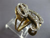 ESTATE LARGE .25CT DIAMOND 14KT WHITE & YELLOW GOLD R INITIAL DOUBLE PLATE RING