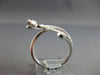 ESTATE LARGE .45CT DIAMOND 14KT WHITE GOLD 3D LEAF & FLOWER CRISS CROSS FUN RING