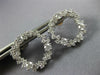 ESTATE 1.39CT DIAMOND 18KT WHITE GOLD 3D CLUSTER OPEN CIRCULAR FUN STUD EARRINGS