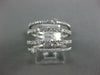 ESTATE WIDE .86CT DIAMOND 18KT WHITE GOLD OPEN MULTI ROW SEMI ETERNITY FUN RING