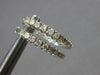 ESTATE .95CT DIAMOND 18KT WHITE GOLD 3D INSIDE OUT HUGGIE HOOP HANGING EARRINGS