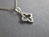 ESTATE SMALL .08CT DIAMOND 14KT WHITE GOLD 3D FLOWER STAR FLOATING PENDANT