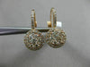 ESTATE .86CT DIAMOND 18K ROSE GOLD 3D CLUSTER CLASSIC LEVERBACK HANGING EARRINGS