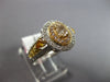 WIDE 1.33CT WHITE PINK & FANCY YELLOW DIAMOND 18KT 2 TONE GOLD ENGAGEMENT RING