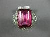 ANTIQUE EXTRA LARGE 10.8CT DIAMOND & AAA RUBELLITE PLATINUM 3D CLUSTER FUN RING