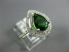 LARGE 2.15CT DIAMOND & AAA RUSSALITE 14KT WHITE GOLD PEAR SHAPE ENGAGEMENT RING