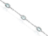 3.90CT DIAMOND & AAA AQUAMARINE 14KT WHITE GOLD 3D OVAL & ROUND TENNIS BRACELET