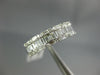 WIDE .75CT DIAMOND 14KT WHITE GOLD 3D ROUND & BAGUETTE CLASSIC ANNIVERSARY RING