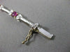 ANTIQUE WIDE 2.80CT DIAMOND & AAA RUBY 14KT TWO TONE GOLD TENNIS BRACELET #1456