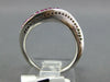 ESTATE .75CT AAA PINK SAPPHIRE 14KT WHITE GOLD 3D CLASSIC WAVE FUN RING