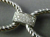 ESTATE WIDE & LONG .20CT DIAMOND 14K WHITE GOLD 3D OVAL OPEN LINK BRACELET FG VS
